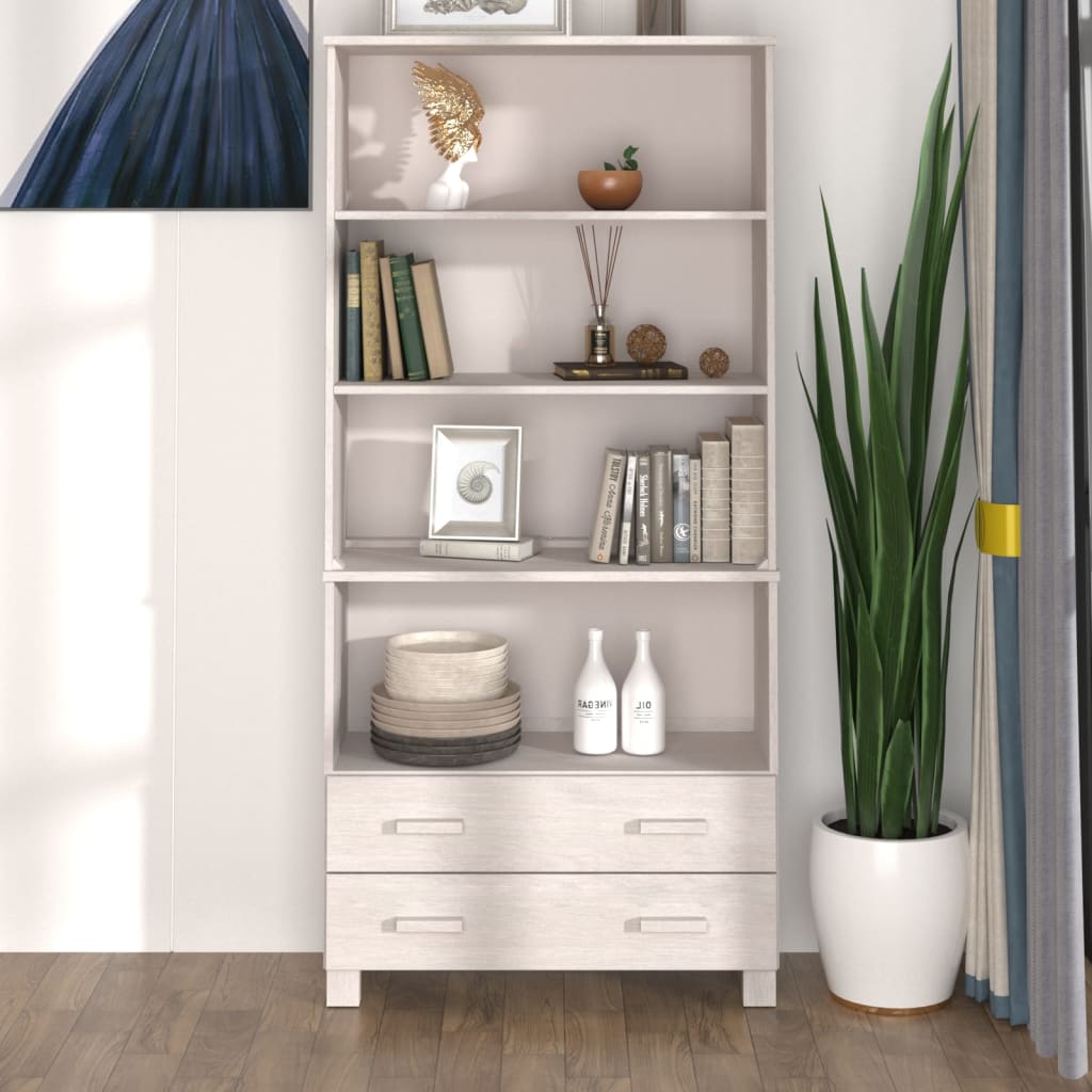 vidaXL Highboard HAMAR Solid Wood Pine White