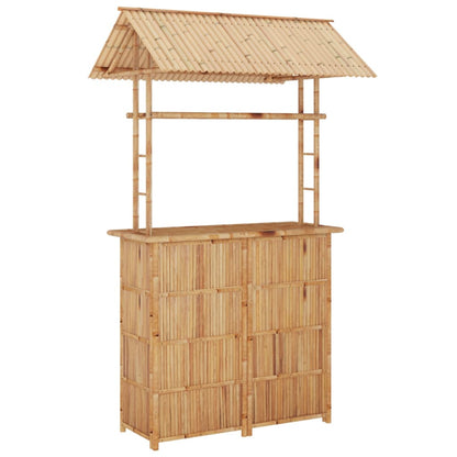 vidaXL Bar Set | Natural Bamboo | Bamboo, Woven Banana Leaves, Galvanized Steel