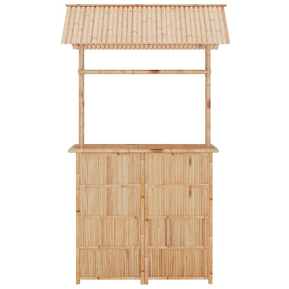 vidaXL Bar Set | Natural Bamboo | Bamboo, Woven Banana Leaves, Galvanized Steel
