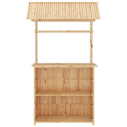 vidaXL Bar Set | Natural Bamboo | Bamboo, Woven Banana Leaves, Galvanized Steel