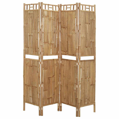 vidaXL 4-Panel Room Divider Bamboo 160x180 cm