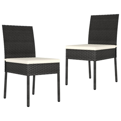 vidaXL Outdoor Dining Set | Black,Cream | Poly rattan | 3 Piece Set | Durable