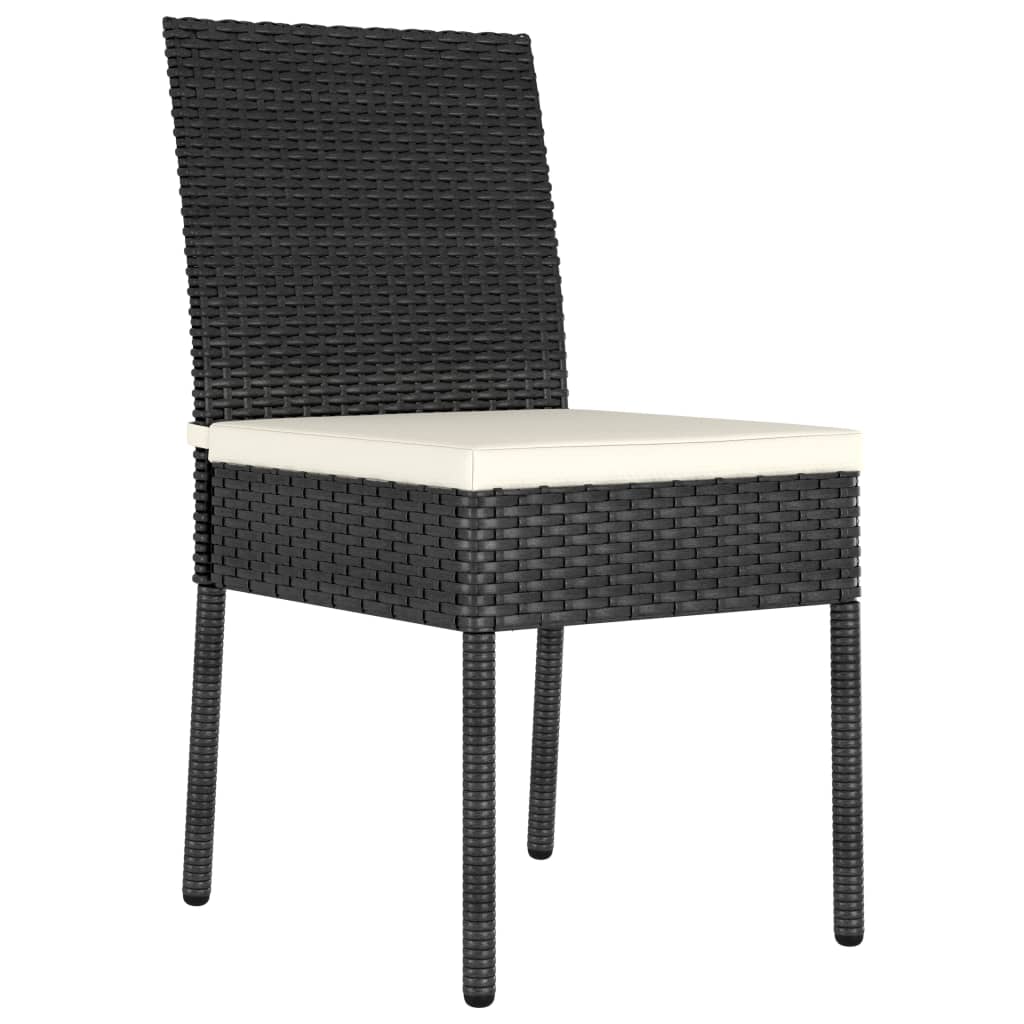 vidaXL Outdoor Dining Set | Black,Cream | Poly rattan | 3 Piece Set | Durable