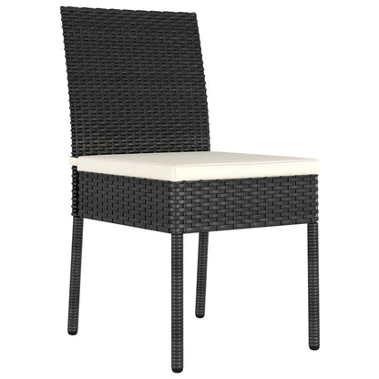 vidaXL Outdoor Dining Set | Black,Cream | Poly rattan | 3 Piece Set | Durable