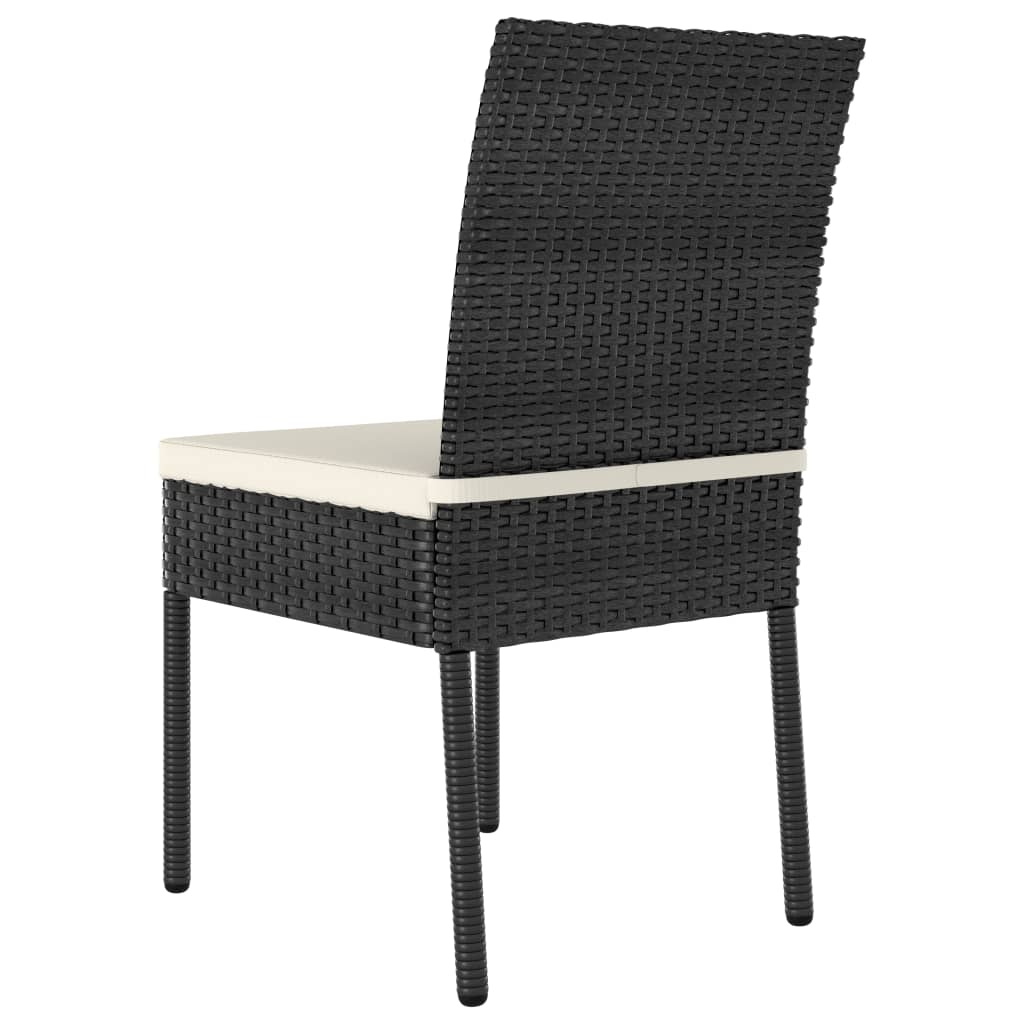 vidaXL Outdoor Dining Set | Black,Cream | Poly rattan | 3 Piece Set | Durable