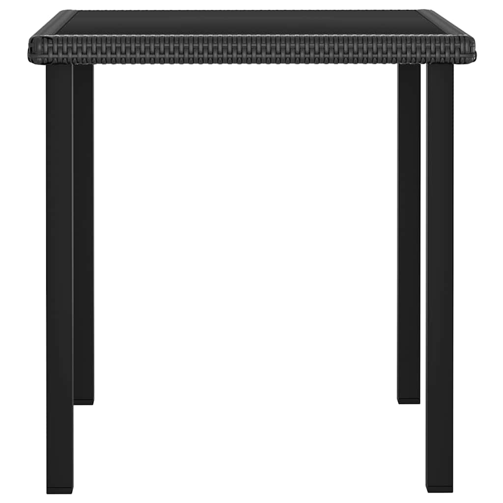 vidaXL 3 Piece Outdoor Dining Set with Cushions Poly Rattan Black