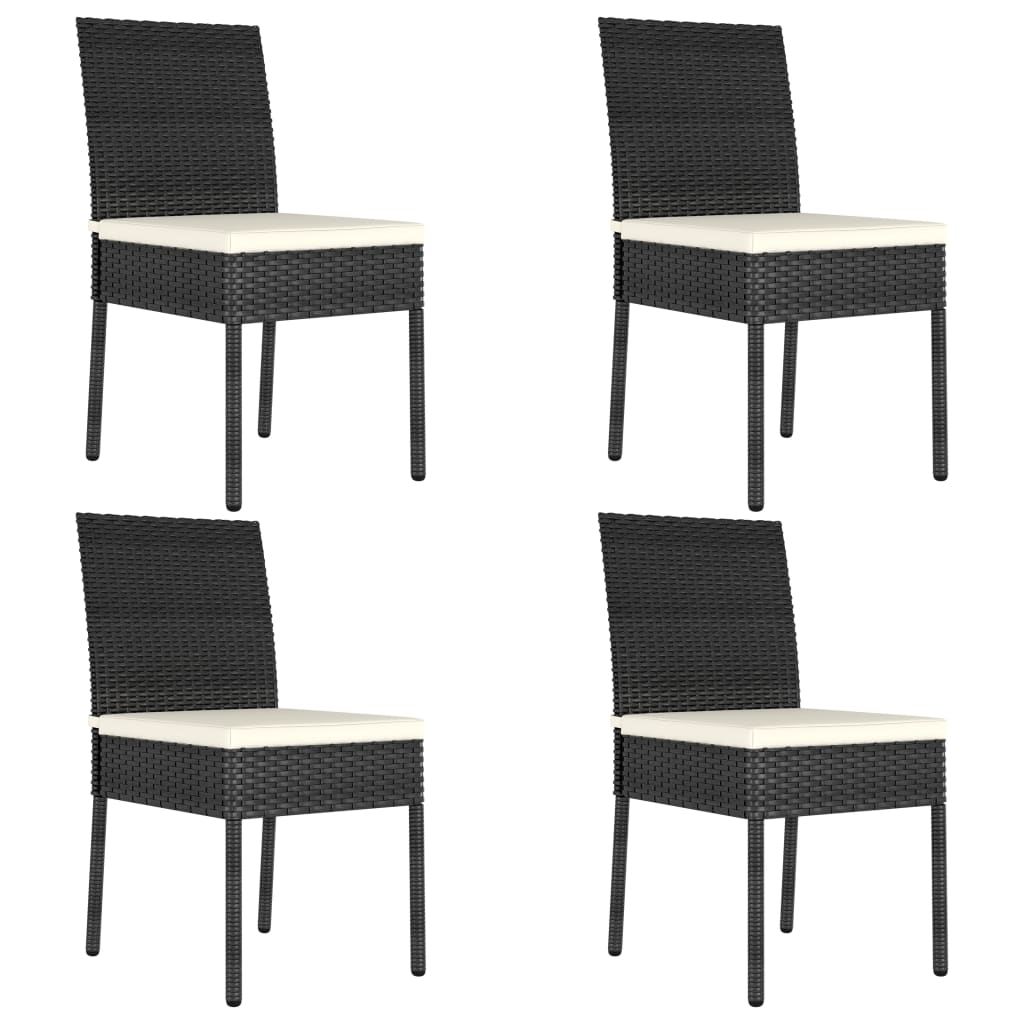 vidaXL Outdoor Dining Set | Black | Poly rattan | Medium |  Durable