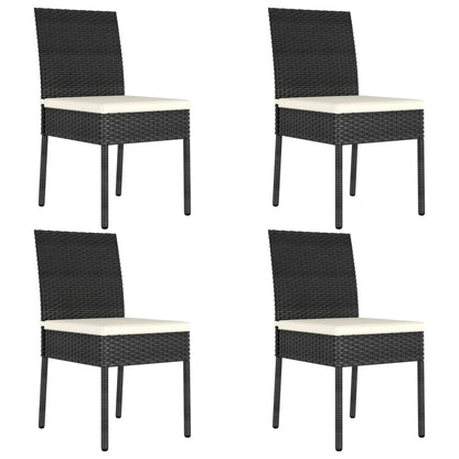vidaXL Outdoor Dining Set | Black | Poly rattan | Medium |  Durable