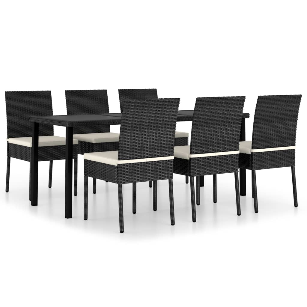 vidaXL Outdoor Dining Set | Black and Cream