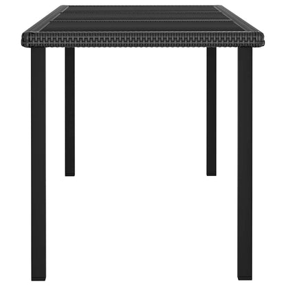 vidaXL 7 Piece Outdoor Dining Set with Cushions Poly Rattan Black