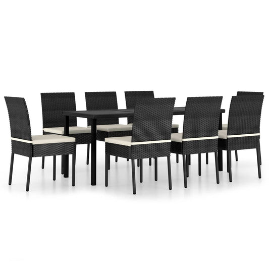 vidaXL Outdoor Dining Set | Black and Cream