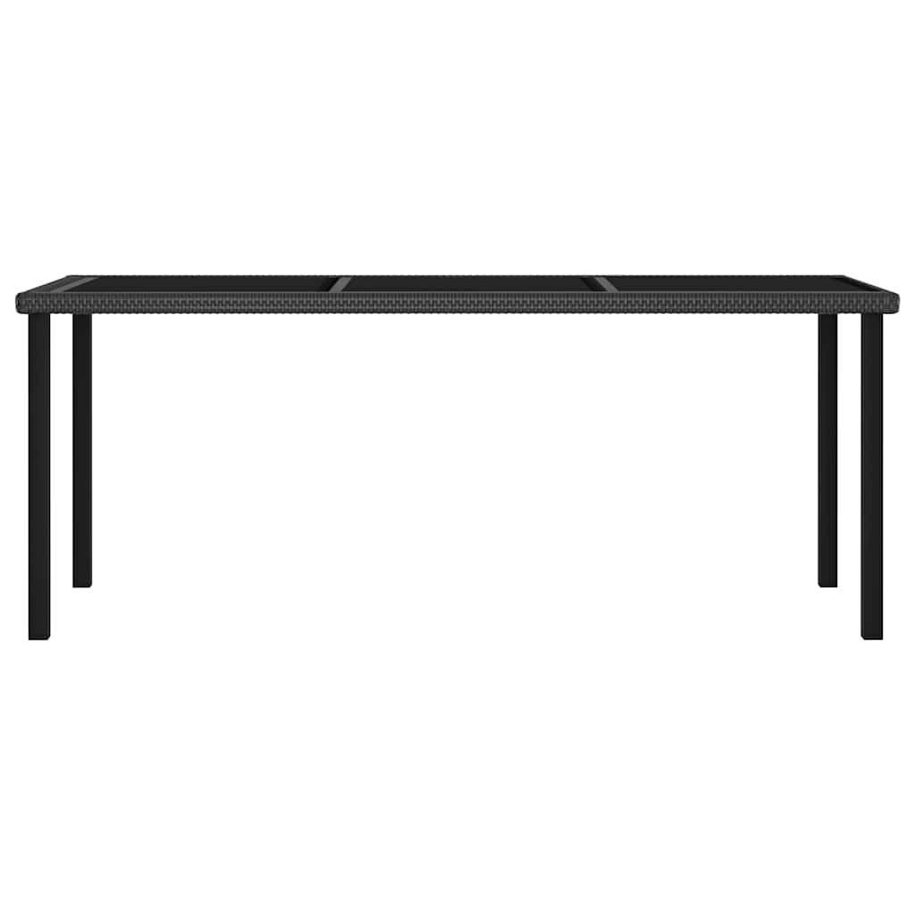 vidaXL 9 Piece Outdoor Dining Set with Cushions Poly Rattan Black
