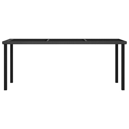 vidaXL 9 Piece Outdoor Dining Set with Cushions Poly Rattan Black