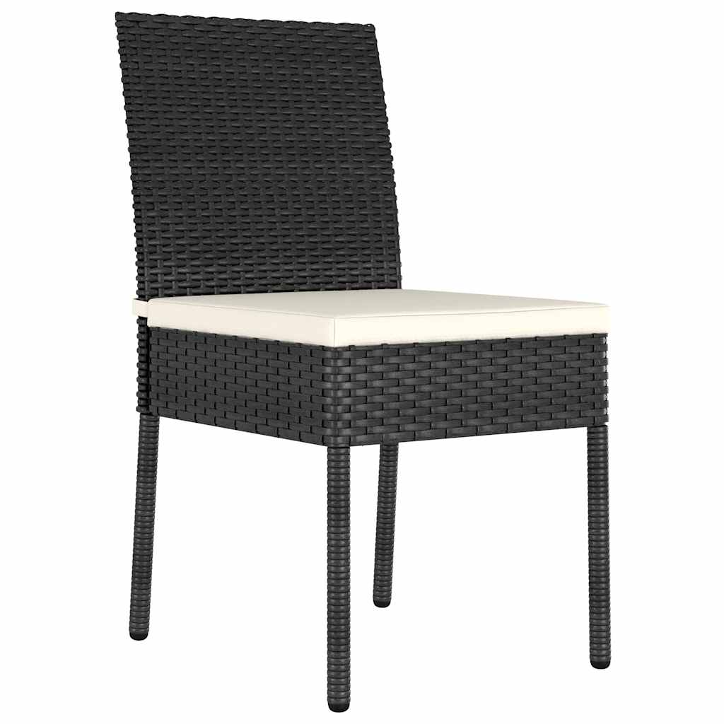 vidaXL 9 Piece Outdoor Dining Set with Cushions Poly Rattan Black