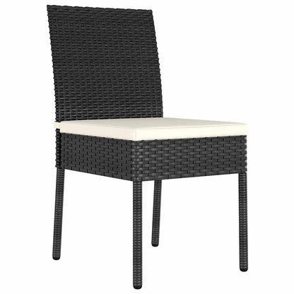 vidaXL 9 Piece Outdoor Dining Set with Cushions Poly Rattan Black