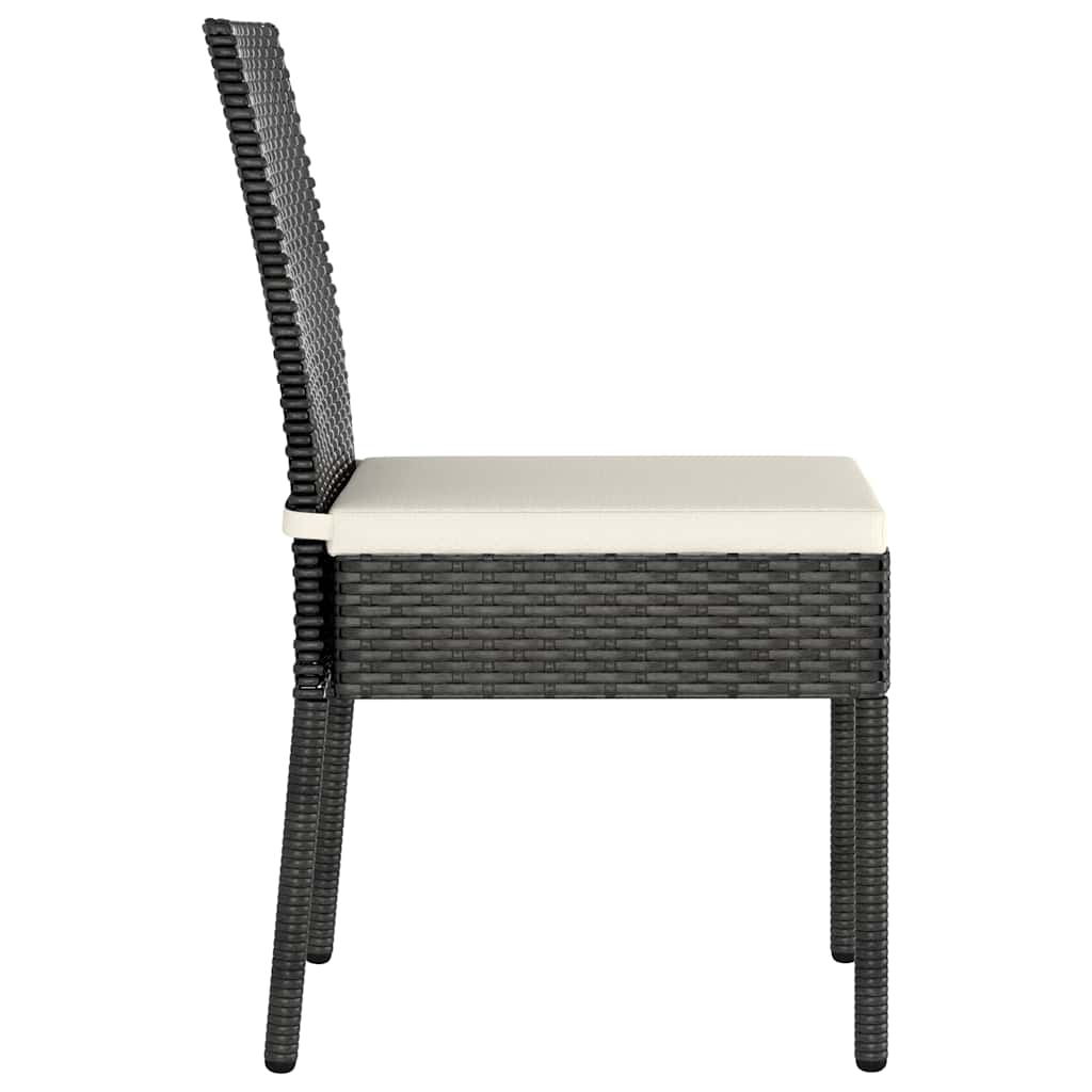 vidaXL 9 Piece Outdoor Dining Set with Cushions Poly Rattan Black