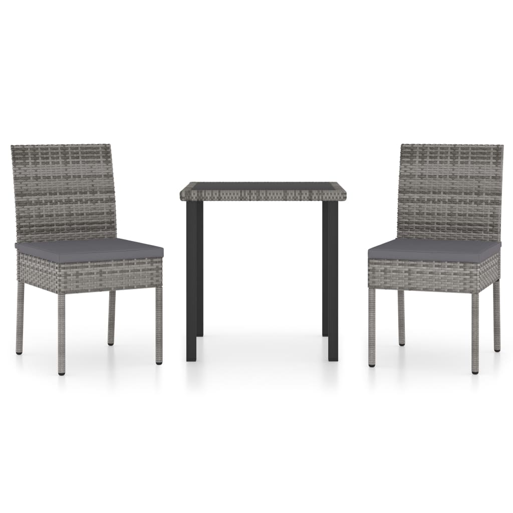 vidaXL Outdoor Dining Set | Grey and black