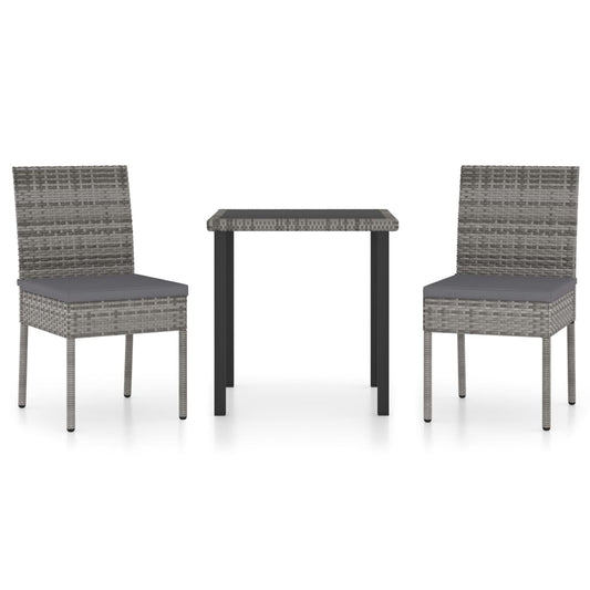 vidaXL Outdoor Dining Set | Grey and black