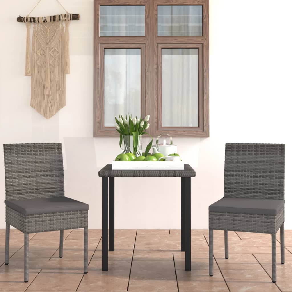 vidaXL Outdoor Dining Set | Grey and black