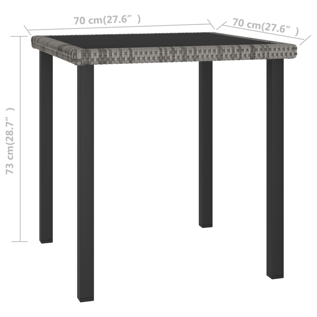 vidaXL 5 Piece Outdoor Dining Set with Cushions Poly Rattan Grey