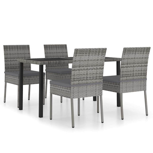 vidaXL Outdoor Dining Set | Grey and black