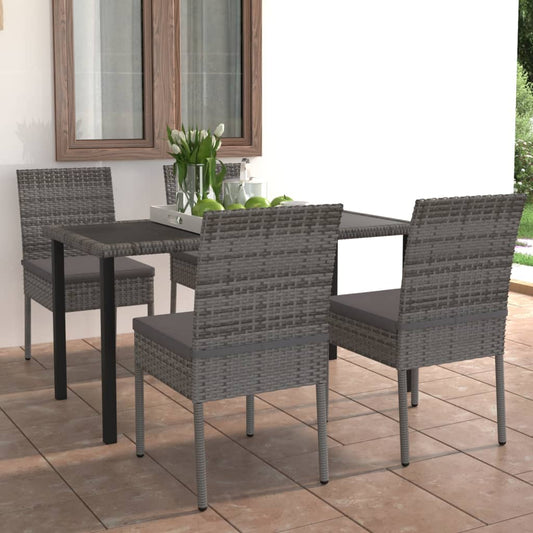 vidaXL Outdoor Dining Set | Grey and black
