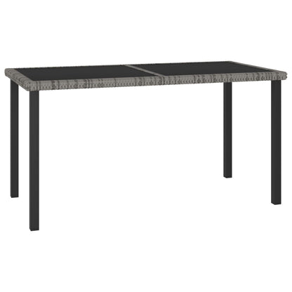 vidaXL Outdoor Dining Set | Grey | Poly rattan, powder-coated steel, glass