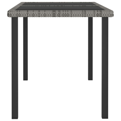 vidaXL Outdoor Dining Set | Grey | Poly rattan, powder-coated steel, glass