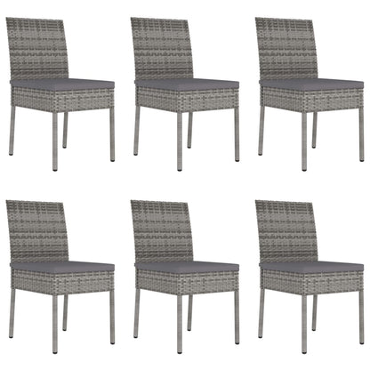 vidaXL Outdoor Dining Set | Grey | Poly rattan, powder-coated steel, glass