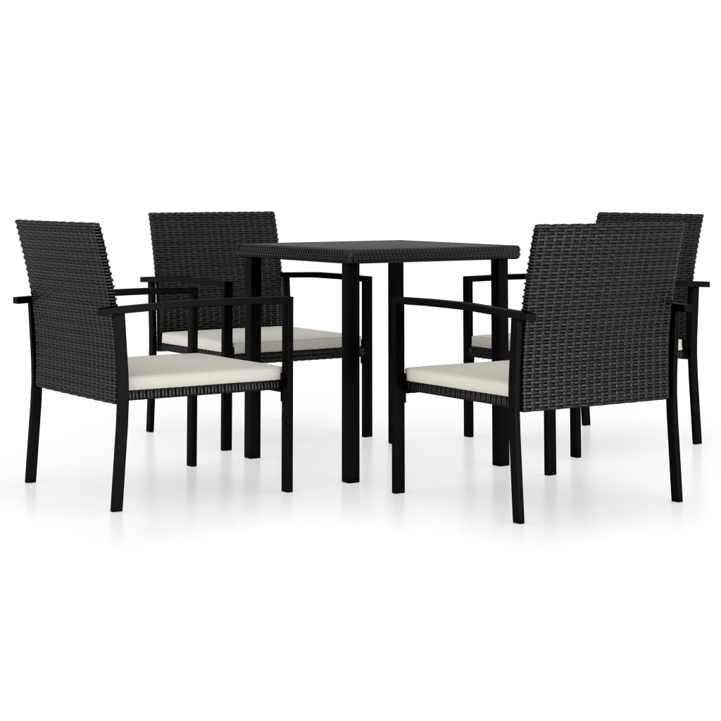 vidaXL Outdoor Dining Set | Black and Cream