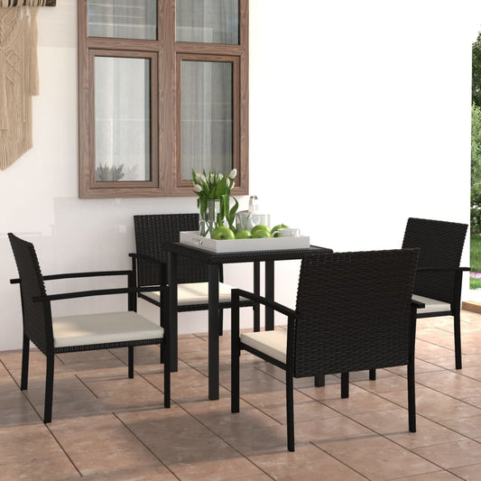 vidaXL Outdoor Dining Set | Black and Cream
