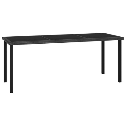 vidaXL 7 Piece Outdoor Dining Set Poly Rattan Black