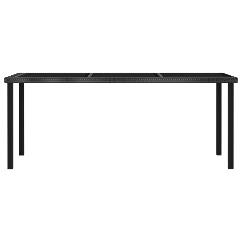 vidaXL 7 Piece Outdoor Dining Set Poly Rattan Black