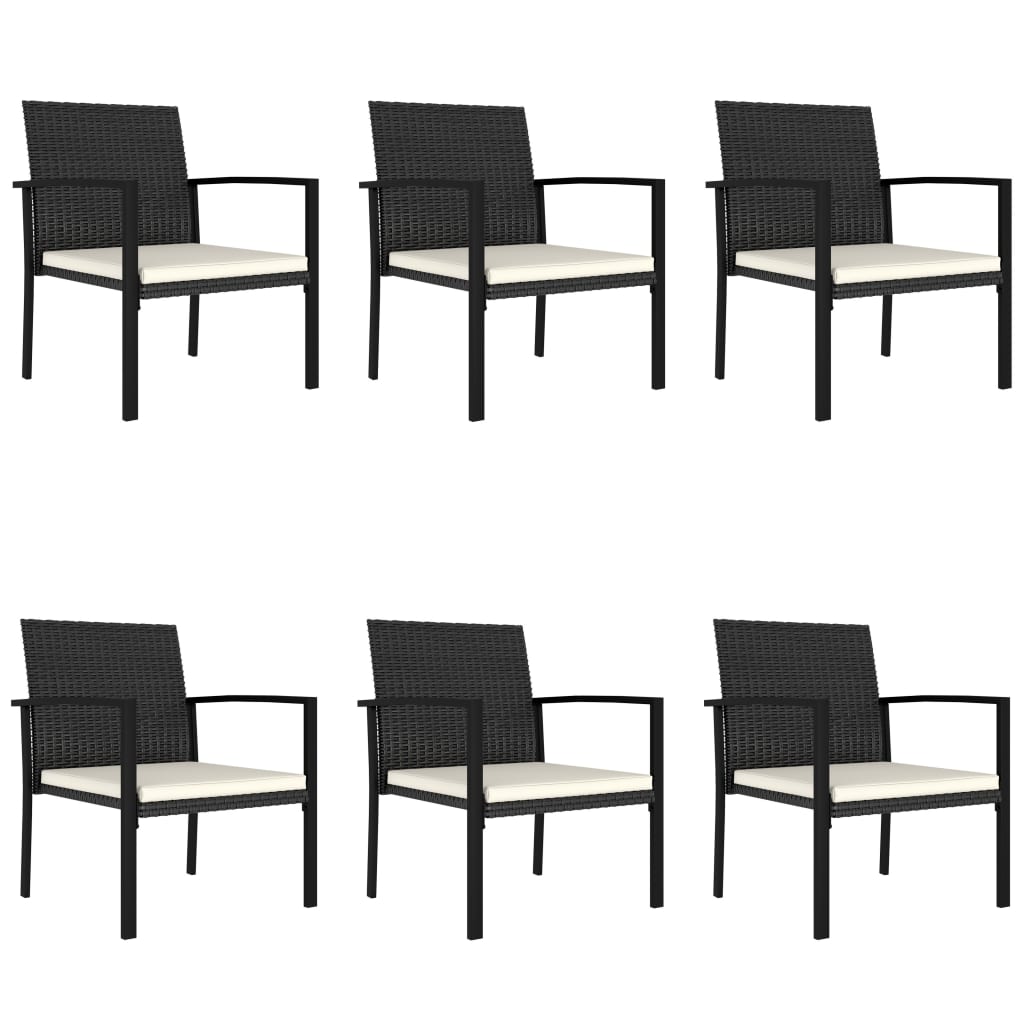 vidaXL 7 Piece Outdoor Dining Set Poly Rattan Black