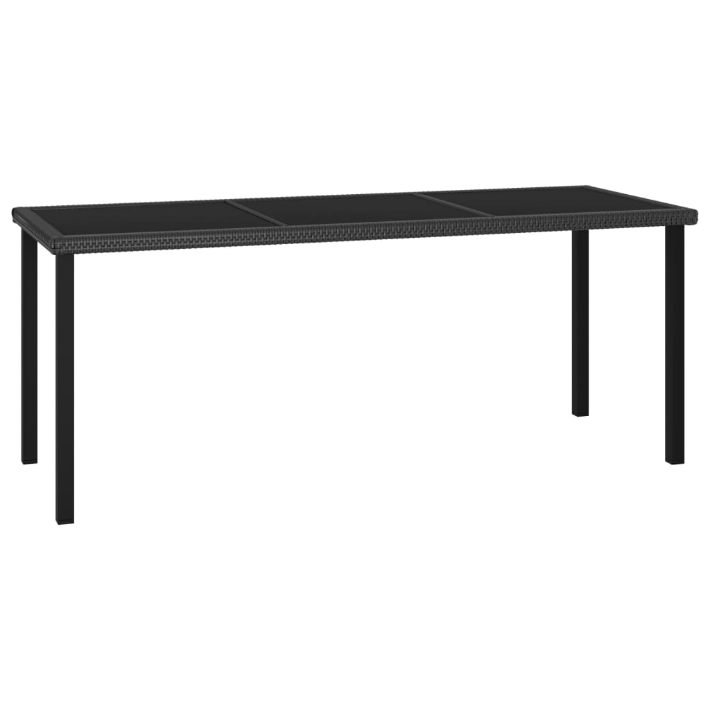 vidaXL Outdoor Dining Set | Black | Poly rattan | 9 Piece Set | Durable