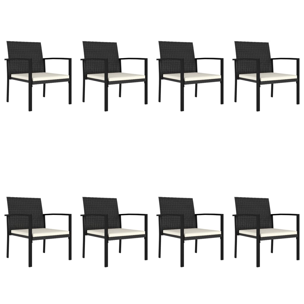 vidaXL Outdoor Dining Set | Black | Poly rattan | 9 Piece Set | Durable
