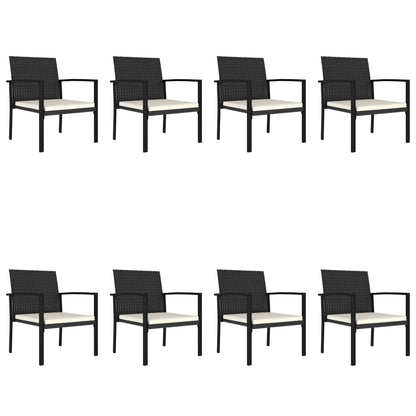 vidaXL Outdoor Dining Set | Black | Poly rattan | 9 Piece Set | Durable