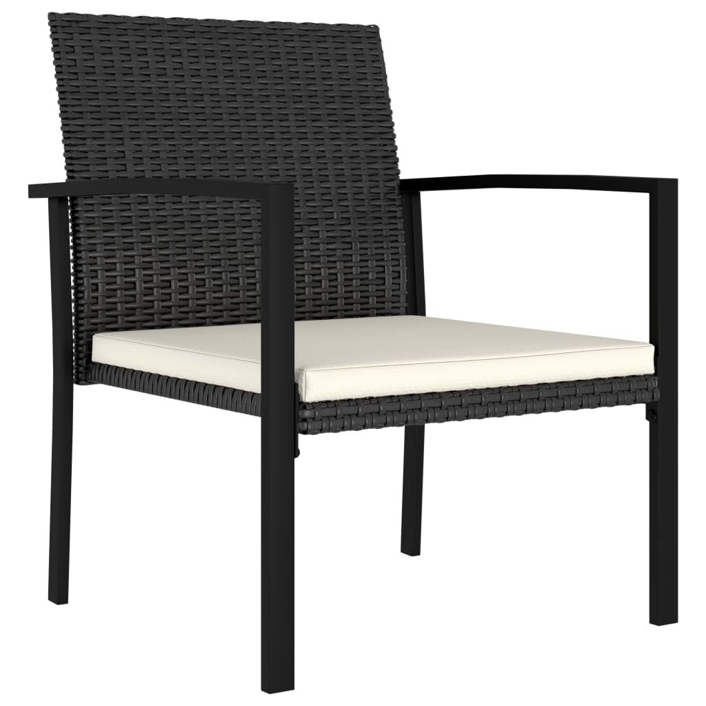vidaXL Outdoor Dining Set | Black | Poly rattan | 9 Piece Set | Durable