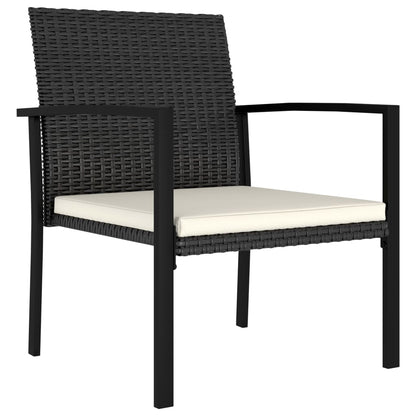 vidaXL Outdoor Dining Set | Black | Poly rattan | 9 Piece Set | Durable