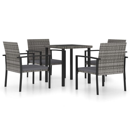 vidaXL Outdoor Dining Set | Grey and Black