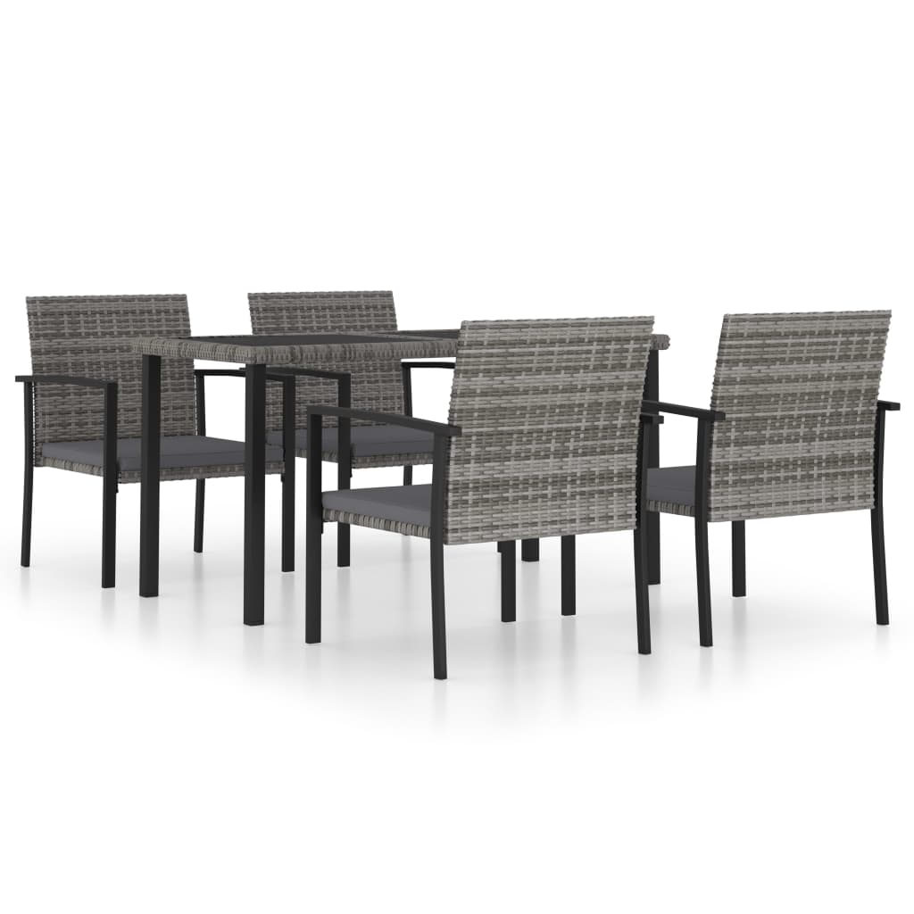 vidaXL Outdoor Dining Set | Grey and Black