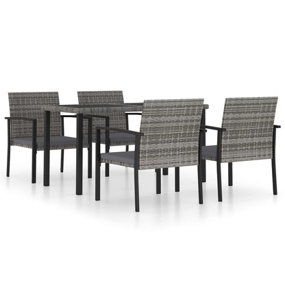 vidaXL Outdoor Dining Set | Grey and Black