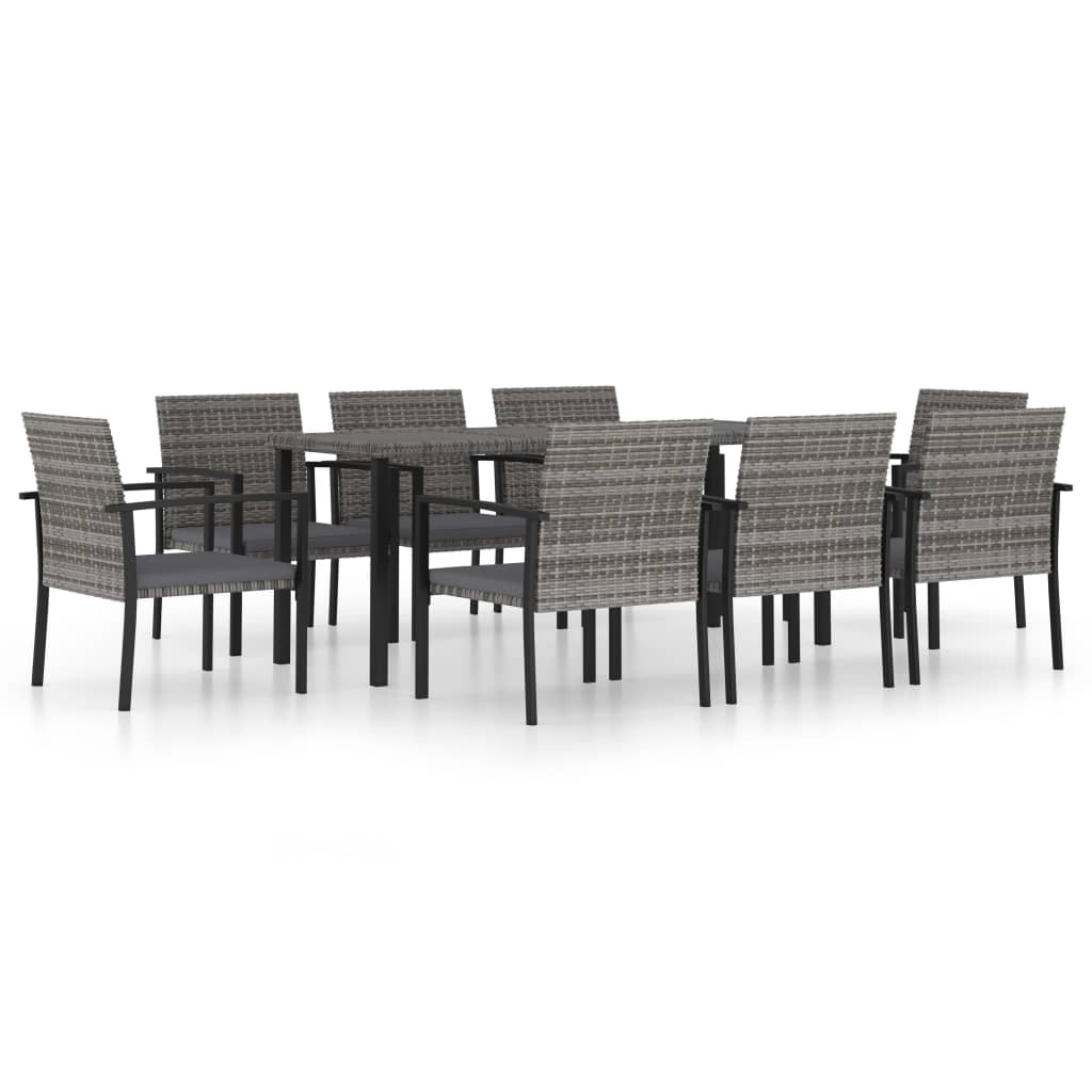 vidaXL Outdoor Dining Set | Grey and Black