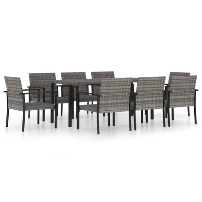 vidaXL Outdoor Dining Set | Grey and Black