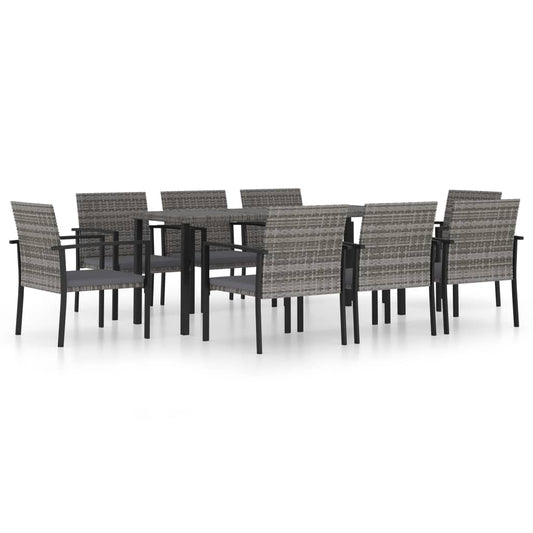 vidaXL Outdoor Dining Set | Grey and Black
