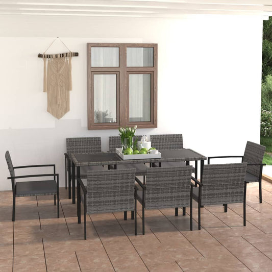 vidaXL Outdoor Dining Set | Grey and Black