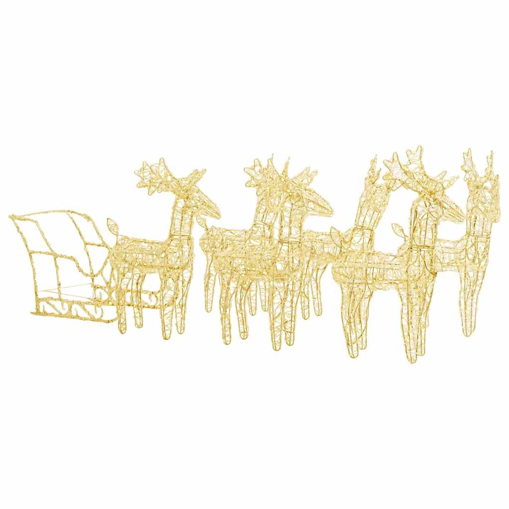 vidaXL Reindeers & Sleigh Christmas Decoration 320 LEDs Acrylic