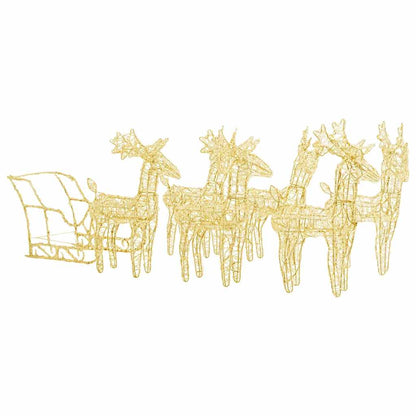 vidaXL Reindeers & Sleigh Christmas Decoration 320 LEDs Acrylic