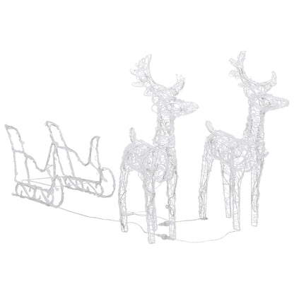 vidaXL Reindeers & Sleigh Christmas Decoration 320 LEDs Acrylic