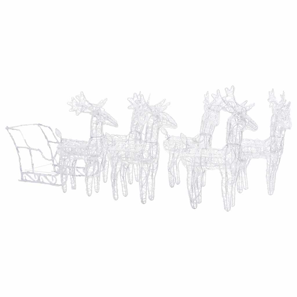 vidaXL Reindeers & Sleigh Christmas Decoration 320 LEDs Acrylic